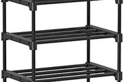 Shoe Rack, 10-Tier Metal Shoe Storage Organiser, Customisable Design, Metal Frame, Space-Saving Rack, for Dressing Room, Hallway, 30 x 45 x 174 cm, available in Black/Grey (FREE POSTAGE)