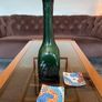 Tall Cobalt Green Studio Vase in the Shape of a Bottle 1960s Image 5