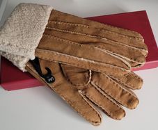 Ashwood Leather Gloves, tan, size S/M
