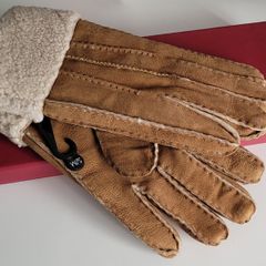 Ashwood Leather Gloves, tan, size S/M
