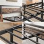 Metal Platform Bed Frame King Size with Wooden Headboard Image 2