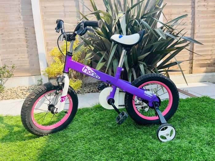 RoyalBaby Honey Lilac (4-6y) Kids Bike with training wheels