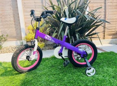 RoyalBaby Honey Lilac (4-6y) Kids Bike with training wheels