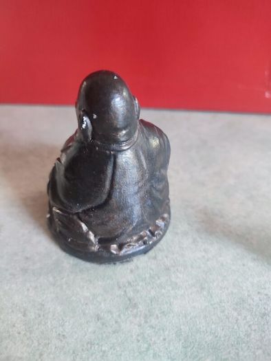 Buddha Statue Chalkware BRONZE Tone  Figurine Decor Vintage 60s