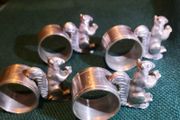 4x rare Victorian silver plated heavy napkin rings