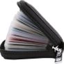 Black Genuine Leather Credit Card Holder ID Business Card Case Purse Wallet for Men & Women Like New 26 slots Image 6