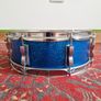 Ludwig Jazz Fest Snare Drum 14 x 5 Blue Sparkle Keystone 1960s Image 4