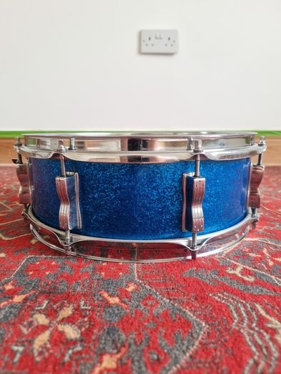 Ludwig Jazz Fest Snare Drum 14 x 5 Blue Sparkle Keystone 1960s