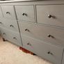 IKEA HEMNES Grey 8-Drawer Chest with Glass Top Image 2