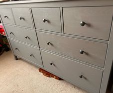 IKEA HEMNES Grey 8-Drawer Chest with Glass Top