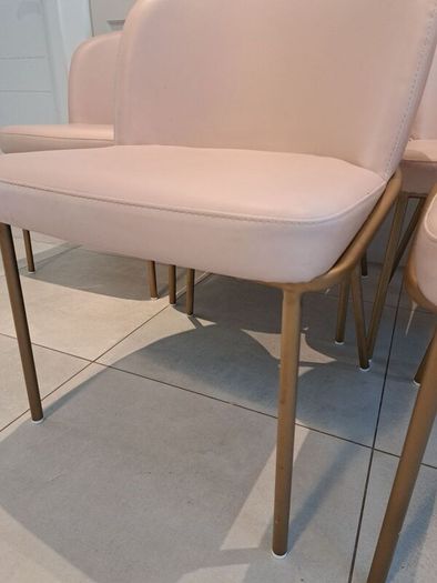 THAT'S LIVING faux leather dining chairs X 6 -- soft pink