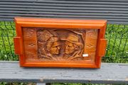 Wood stunning tea tray  postage possible