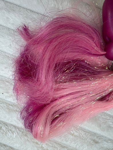 My Little Pony Cheerilee Ponytails 2008 Purple Pink Brushable approx. 10 cm. Used Please see photos