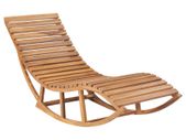 Rocking Sunlounger Solid Teak Wood