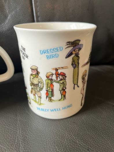 A Pair of Brand New Funny Bryn Parry China Mugs