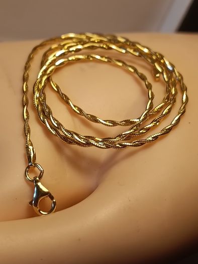 18ct Gold Plated Sterling Silver Italian Fine Twist link Chain