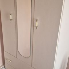 Solid Bedroom Wardrobe with Mirror Drawers Shelving