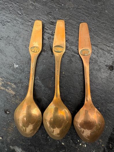 Retro vintage Danish Christmas spoons x3 c1970