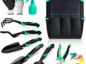 _Garden Tools Set, 11 in 1 Garden Tool Set with Bag, Stainless Steel Pruning Shears, Planting Trowel, Weed Trowel, Rake, Weed Fork, Pointed Shovel, Spray Accessory Set for Garden Care