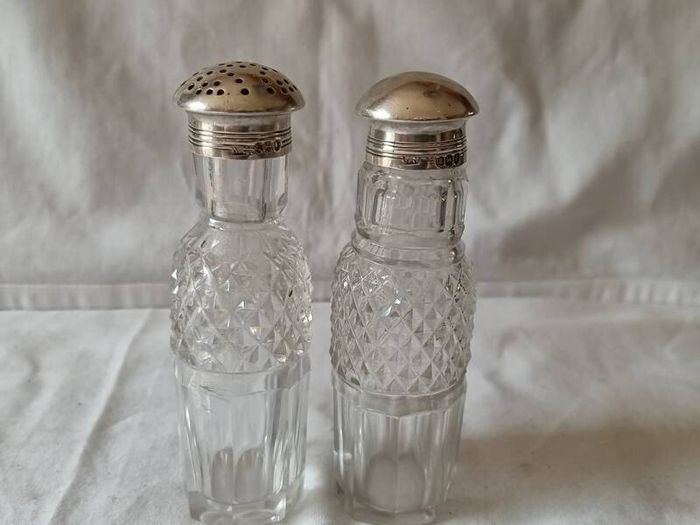 George IV Sterling Silver Cut Glass Cruet Set(1821)