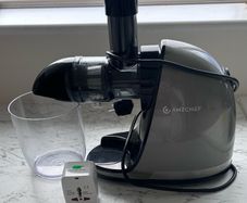 AMZCHEF Cold Press Juicer Slow Juicer for Whole Fruits and Vegetables, BPA Free, Grey