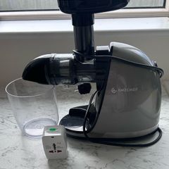 AMZCHEF Cold Press Juicer Slow Juicer for Whole Fruits and Vegetables, BPA Free, Grey
