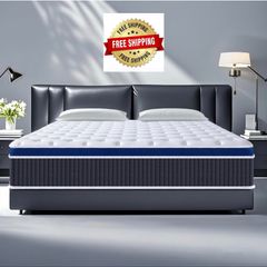 King Size Mattress, Gel Memory Foam King Mattresses 5FT, Hybrid Pocket Spring Kingsize Matress, Orthopedic King Bed Mattresses with Breathable Soft Fabric, 150x200x27cm