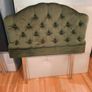 Luxurious Olive Green Velvet Single Headboard Excellent Condition Image 2