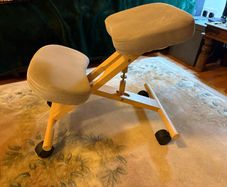 Wooden Kneeling Ergonomic Chair Orthopaedic Posture Stool Frame Seat Beige