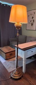 Antique Brass Veritas Converted Parafin Floor Lamp