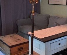Antique Brass Veritas Converted Parafin Floor Lamp