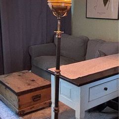 Antique Brass Veritas Converted Parafin Floor Lamp