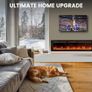 900W 1800W Heat Output, Ultra-Slim Wall-Mounted or Recessed Electric Fireplace Inserts with App & Remote Control, Timer, 20 Flame Colors Black Image 5