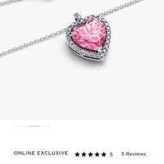 Pandora Halo Oversized Elevated Collier Heart Necklace
