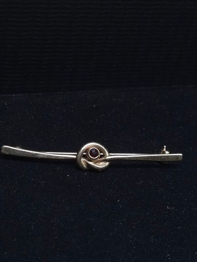 Vintage 14ct Gold Love Knot Brooch | Tested | Red Garnet | Edwardian Style