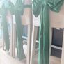 New forest green velvet oversized counter stool bow with exaggerated length Image 2