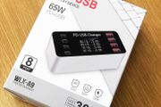 65w LCD Display Device High Quality Smart 8 Port 65W Fast Plug