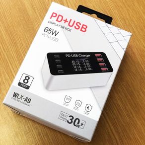 65w LCD Display Device High Quality Smart 8 Port 65W Fast Plug