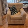 Modern Beige Fabric Sofa & Armchair Suite Image 2