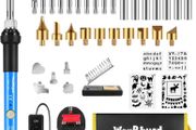 Pyrography Pen Kit 40Pcs, Wood Burning and Soldering Iron Kit 60W with Adjustable Tempe and ON/Off Switch, 33 Wood Burning Attachments for Soldering, Burning Tool on Wood and Leather (FREE POSTAGE)