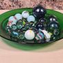 vintage marbles cats eyes large small blue white approx 60 Image 3
