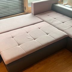Large L Shaped couch sofa bed grey
