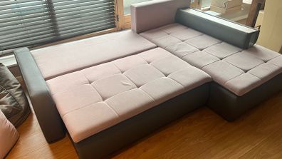 Large L Shaped couch sofa bed grey