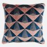 Paoletti Pair of Geometric Square Velvet Cushions (45cm) - Blush & Navy Image 3