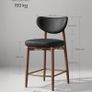 Set of 2 Bar Stools with Backrest Solid Wood Legs in PU Leather Padded Counter Stool Image 2
