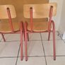 Vintage Red School Chairs  Industrial Mid Century Style Image 3
