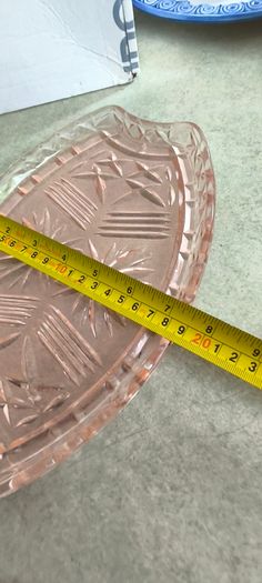 Vintage Art Deco Pink Glass Tray.