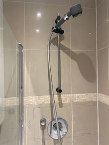 Shower head, rail and hose