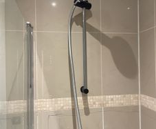 Shower head, rail and hose