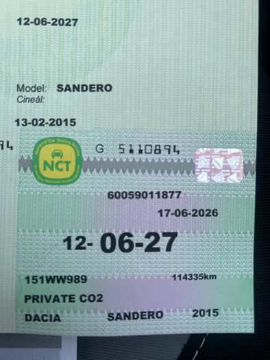 Dacia Sandero Stepway 1.5 Diesel  114km  NCT 06.27